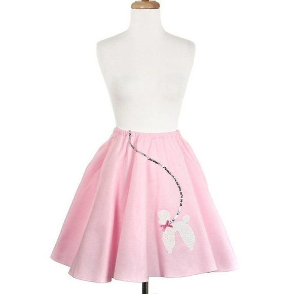 Pink Child Youth Size Felt Poodle Skirt Sock Hop Dance Party W22-28 L19 -Hey Viv - Picture 2 of 6